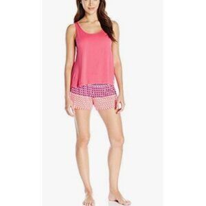 Josie by Natori Women's Cube Daze Jersey Knit Open Back Pj, Pink, XL